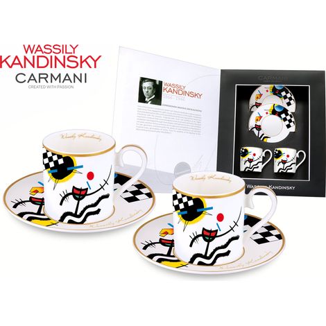 Juego de 2 tazas de espresso Wassily Kandinsky Sonidos contrastantes KPL