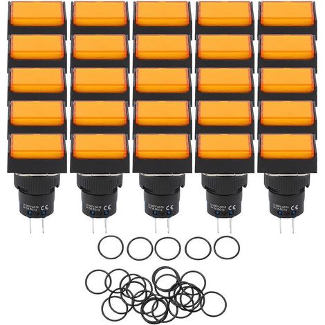 Interrupteurs à bouton-poussoir adaptés à la commande d'équipements industriels, compatibles avec une tension alternative de 0 à 240 V, lot de 25 pièces (1/5)
