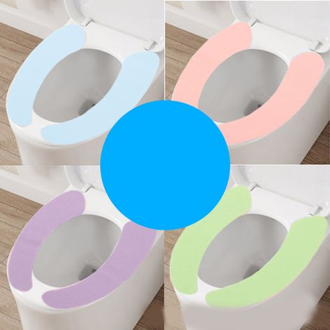 (4 Paires) De Coussins De SièGe De Toilette Pour Salle De Bain Et Toilettes, Auto AdhéSifs, SièGe De Toilette Pratiques Et HygiéNiques (1/5)