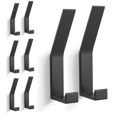 8 PCs Patères, Porte Manteau Mural (Vis Invisibles), Crochet Porte Manteau Moderne pour Vestes, Manteaux, Vêtements, écharpes, Sacs à Main et Plus (Noir) (1/5)