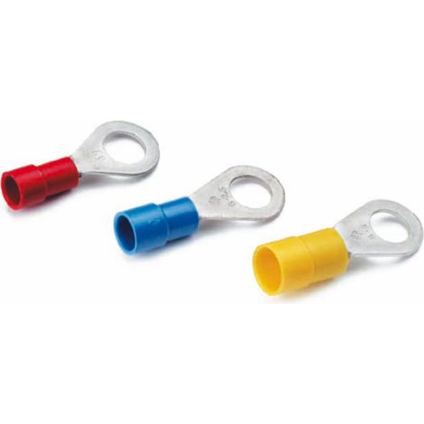 Cosses 'Š¢ sertir isol'Š¢es, type anneau Cu, isol'Š¢es, DIN 46237 - 4-6qmm M6 jaune,