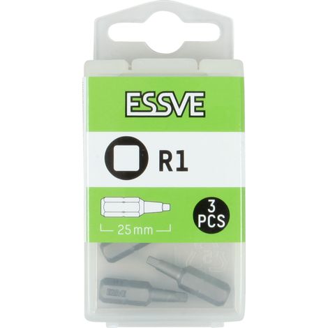 Set di 3 punte per cacciavite ESSVE R1 Robertson da 25 mm (1/2)