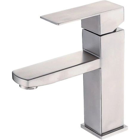 Robinet Lavabo Acier Inoxydable 304 - Mélangeur Eau Chaude Froide - Installation Encastrée - 1 Pièce (1/5)