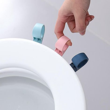 Tragbare Toilettendeckel-Hebevorrichtung, Toilettensitz-Stützzubehör mit Cartoon-Motiv, verhindert das Berühren des Toilettendeckels, 4 Stück.