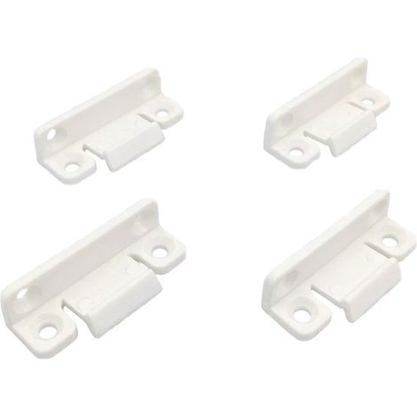 Lot de 4 supports de fixation à visser pour cadre moustiquaire fixe - Blanc (1/2)