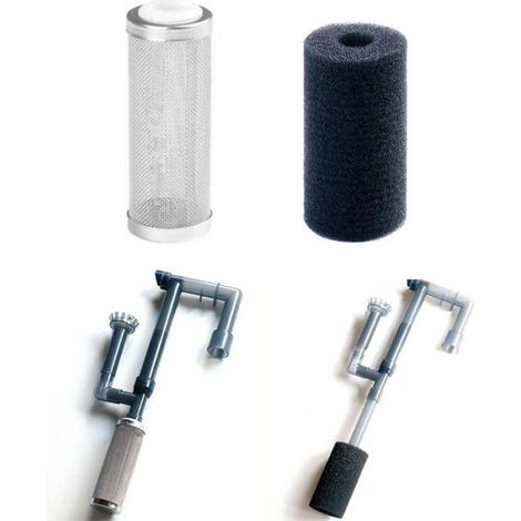 Filtres aquarium inoxydable - 4 pièces +4 éponges - Convient pour aquariums, étangs Étiquette (1/5)