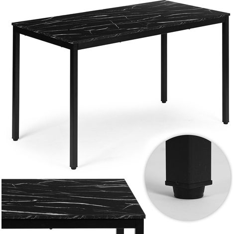 Mesa de comedor o escritorio, 120x60 cm, acabado mármol negro