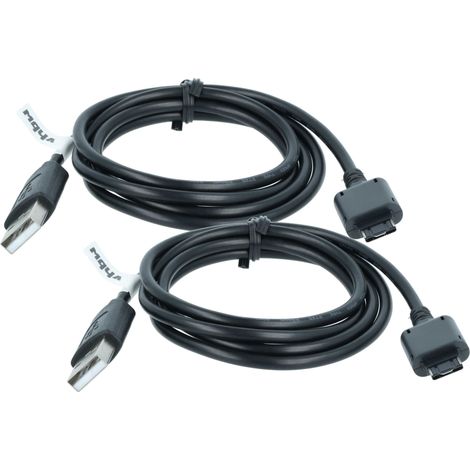 vhbw 2x USB Datenkabel kompatibel mit LG GB230, KE770, HB620T, GC900 Viewty, GB102, KC910 RENOIR, KC550, F2500, Cookie KP501 Handy - schwarz 100cm (1/5)