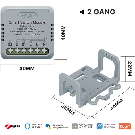 Module de commande bidirectionnel intelligent pour rideaux  Pour stores enrouleurs motorisés  Compatible avec les passerelles Tuya et ZigBee  Compatible avec les enceintes intelligentes Alexa, Echo et (1/5)
