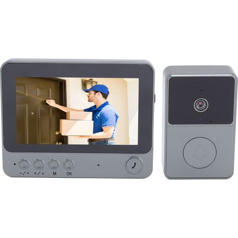 Interphone vidéo sans fil duplex 2,4 GHz avec affichage et sonnerie « Ding Dong » pour la sécurité de votre domicile (1/5)