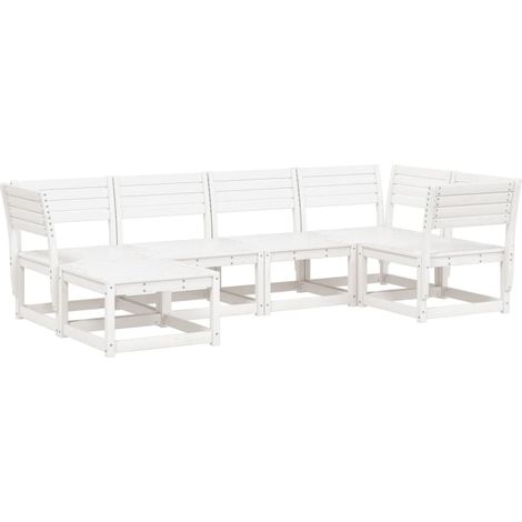 Maison Exclusive - Set Divani da Giardino 6 pz Bianco in Legno Massello di Pino