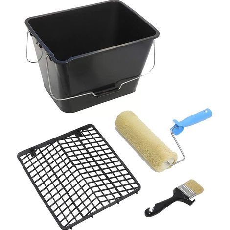TECNO PRODIST Kit Terrazas y Suelos de Tecno Prodist – Rodillo de Pintura, Cubeta 16L, Rejilla y Brocha 50 Mm, para Impermeabilización