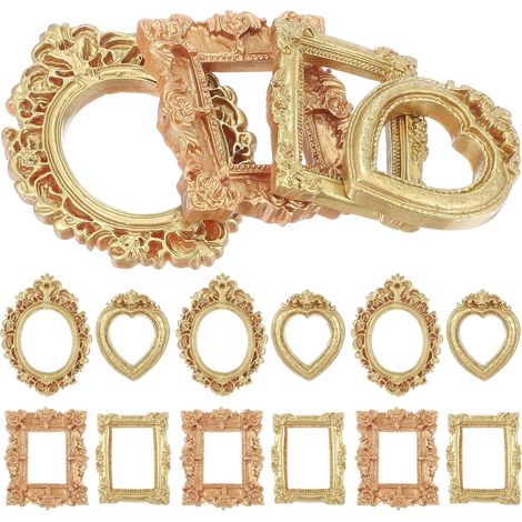 Lot de 40 Cadres Miniatures Vintage en Résine Or, Mini Cadre Photo Résine Vintage pour Décoration Maison, Affichage Bijoux et Décorations de Noël Plusieurs styles (1/5)