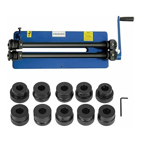 Banc de pliage rond 460 mm Machine à enrouler manuelle Rouleau à perles 460 mm Outil de rouleau à perles Machine à enrouler avec 6 jeux d'étages 1,2 mm avec 6 jeux de dés pour ateliers de tôle (1/5)