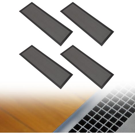 Grille de Vent PVC Magnétique 4PCS, 102x305mm Noir, pour Plancher et Plafond, Filtre Anti-Poussière et Poils d'Animaux (1/5)