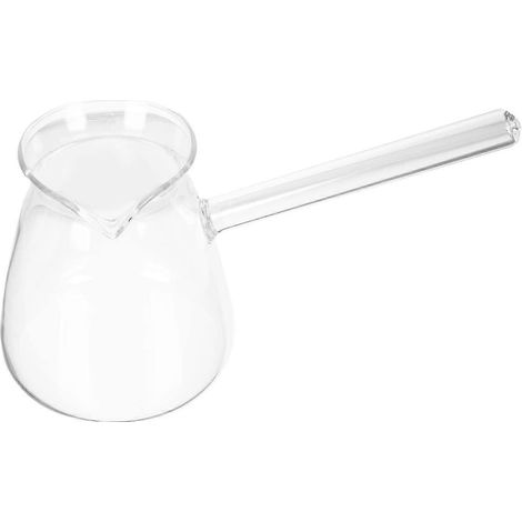 Cafetière arabe en verre avec poignée, chauffe-lait et chauffe-beurre, cafetière/théière à poser, chauffe-chocolat chaud, 450 ml (1/5)