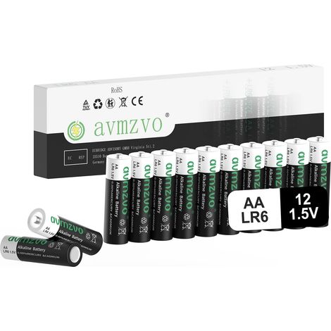 Piles AA Lot de 12, Pile Lr6 AA 1,5 V, Puissance Durable, puissantes, alcalines, Peuvent être utilisées pour Les Jouets, Les réveils et Autres appareils électroniques (1/5)