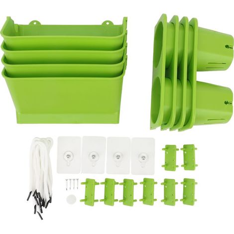 Jardinières murales suspendues, pour une utilisation intérieure et extérieure, jardin vertical, balcon, terrasse, décoration intérieure, couleur vert clair. (1/5)