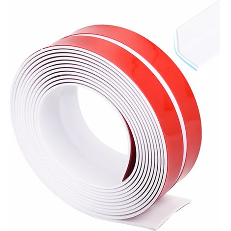 Protection des bords autocollante en PVC flexible - Protection des bords pour portes, fenêtres, murs, cuisine, carrelage, facile à découper, angle de flexion (4 cm x 8 m) (1/5)