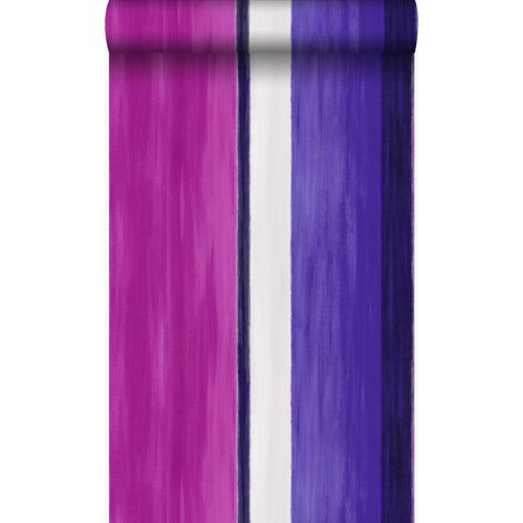 papier peint à rayures rose et violet - Origin Wallcoverings (1/5)
