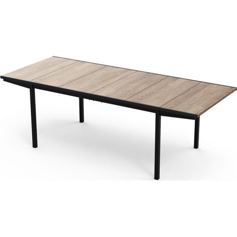 TAVOLO METALLO 160-240X74,4CM "KETER PORTO" GRAFITE/LEGNO ESTENSIBILE