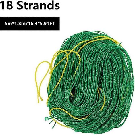 Treillis en nylon pour plantes grimpantes (0,9-5 m x 1,8 m) - Support de jardin pour luffa, ipomée, liseron, etc. - 5 x 1,8 m (1/4)