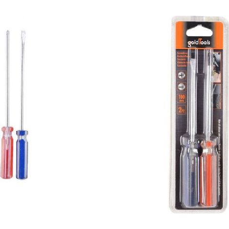 Kaela - Set 2 Pezzi Cacciavite A Taglio E A Stella 100 Mm Con Manico Cristallo 5" 91897 - (1/2)