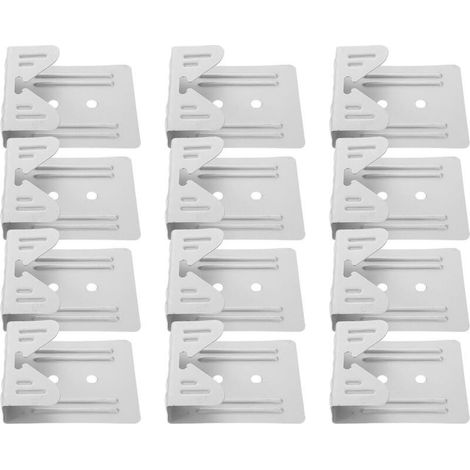 Lot De 12 Pinces À Miroir Pour Mur Supports De Fixation En Métal Crochets Robustes Pour Miroir Crochets Métalliques Mural Argent (1/4)