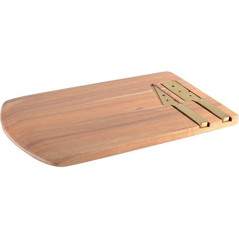 Plateau à fromage en bois avec 2 couteaux couleur bois naturel 35 x 20 x 1,7 cm - PANGIVO (1/3)