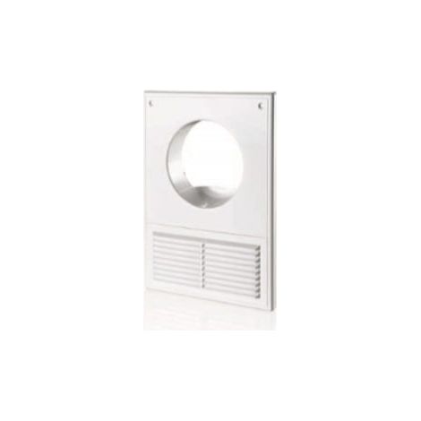 Rejilla de ventilación MW100AKU - rejilla de ventilación de 180x250 mm con malla y entrada redonda de 100 mm, blanca (1/2)
