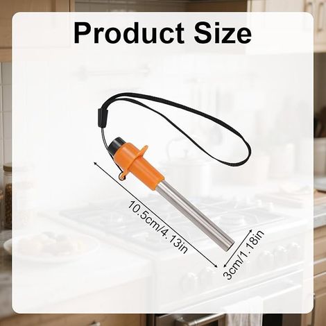 Lot de 3 allumeurs piézo portatifs pour réchauds à cartouche, bouton poussoir durable pour barbecue et feux d'artifice, avec cordon de fixation, pour camping et cuisson en extérieur (1/3)