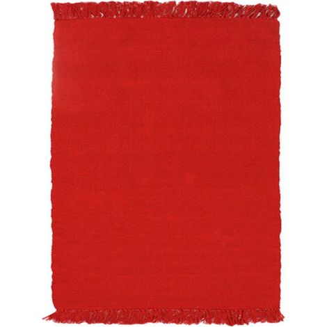 SIMPLY COTON - Tapis 100% coton rouge 120x170 (1/4)