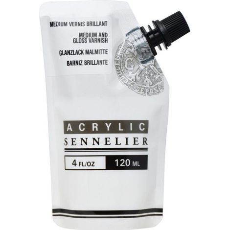 Vernis - Médium - Brillant - Peinture acrylique - Sennelier - Abstract - 120ml