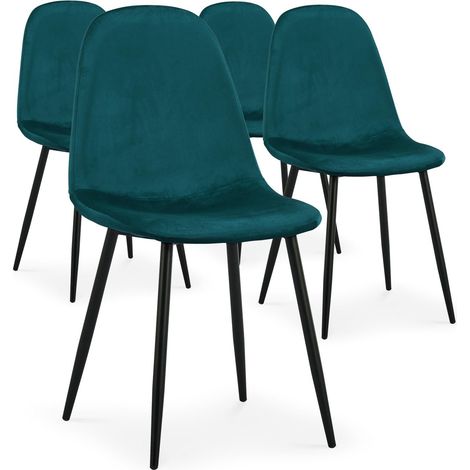 Lot de 4 chaises Gao Velours Vert