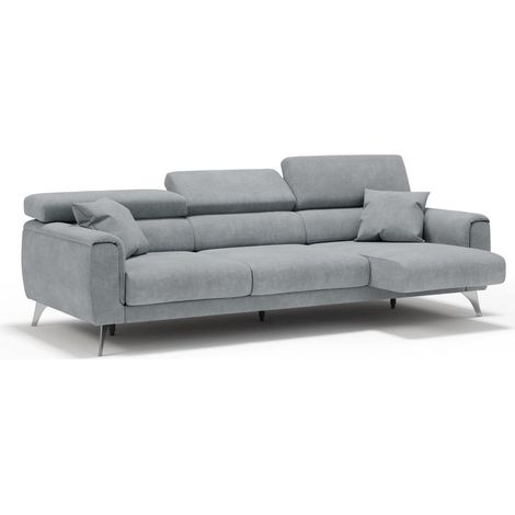Caravaggio Canapé 3 assises extensibles en tissu imperméable T02 244 cm Gris Clair