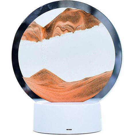 Lampe de table effet sable mouvant, veilleuse effet sable fluide pour étagère, décoration intérieure - Orange (1/4)
