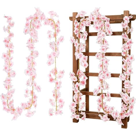 2 Pièces 1,8m Guirlande Fleurs Artificielles, Guirlande de Fleurs Cerisier (1/5)