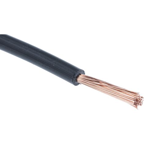 Fil électrique RS PRO UL3289, 50 2,1 mm² 14 AWG Non blindé, 600 V, Polyoléfine réticulé Noir, 100m ( Prix pour Bobine de 100 Mètres )