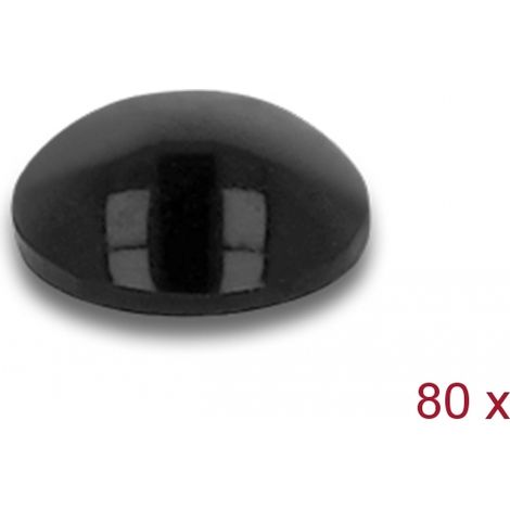 Delock Pies de goma redondos autoadhesivos 6 x 2 mm 80 piezas negro