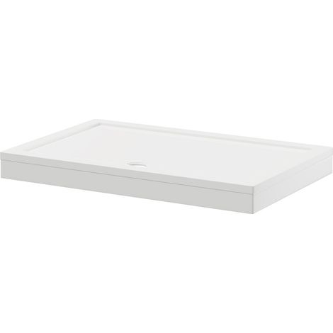 Wholesale Domestic Pearlstone 1400mm x 900mm x 40mm Rectangular Shower Tray and Plinth (1/5)