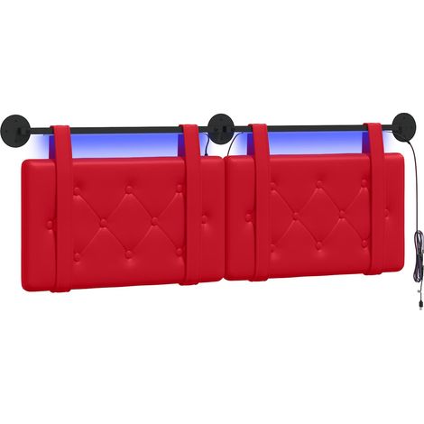 Maison Exclusive - Testiera sospesa Con luce LED Rosso Similpelle (1/5)