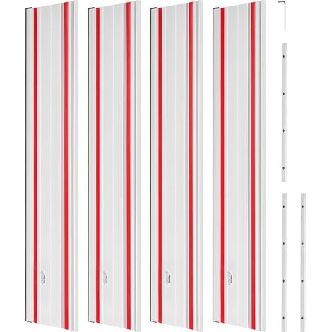 VEVOR Rail de Guidage pour Scie Plongeante Lot de 4 Guide de Scie sur Rail 700 mm Compatible avec Scies sur Rail Makita Festool WEN, pour Projets Menuiserie, en Aluminium Extrude, avec 3 Connecteurs (1/5)