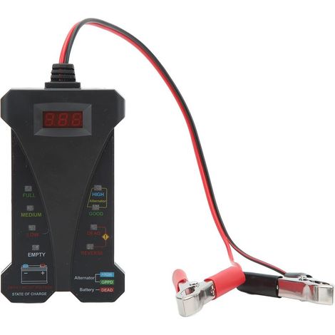 Testeur de Capacité Batterie 12V - Analyseur Système Charge avec Protection Inversée - ABS - Affichage Numérique 3 Caractères - Autodiagnostic Voiture (1/4)