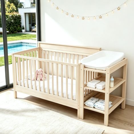 Bett Babybett höhenverstellbar 140x70 Holz OKMYHOME (1/5)