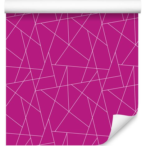 Papel pintado con estampado geométrico morado, centro morado, 50x1000 cm. (1/5)