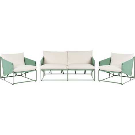 Gartensofa Set 4-Sitzer PONTE Metall Grün