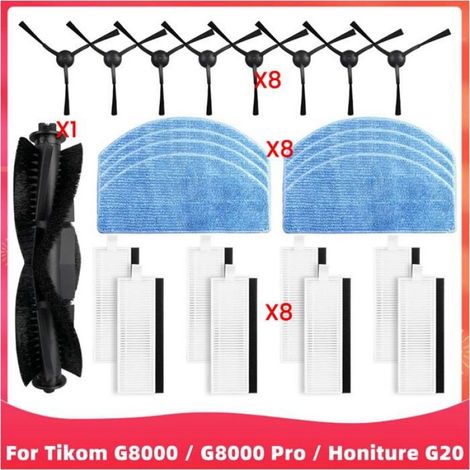 Brosse Latérale - Filtre HEPA - Chiffon de Nettoyage - Rouleau pour Robot Aspirateur - Kit Entretien Complet - 8 Pièces (1/5)