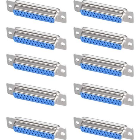 Connecteur mâle DB25 Sub-D 25 broches, double rangée, à souder, angle droit, pour machines industrielles, ordinateurs CNC (lot de 10) (1/5)