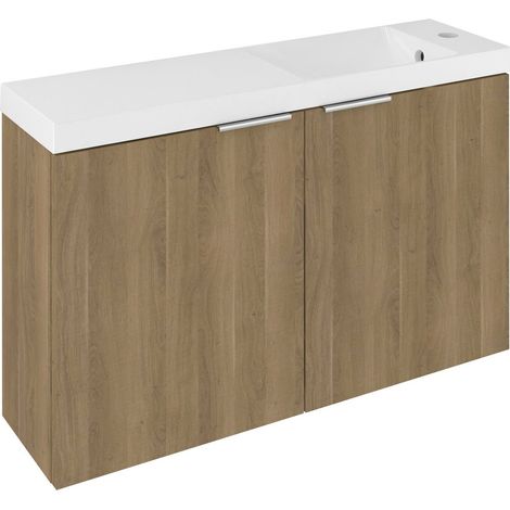 LATUS X Meuble sous-vasque 78,8x50x22cm, chêne cuneo (1/4)