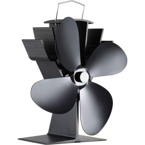 Ventilateur Poele Bois 40 ° C Démarrage Opération Silencieuse, 4 Lames Ventilateur de Poele est Alimenté par la Chaleur, pour Poêle à Bois, Cheminée (1/5)